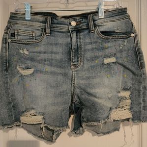 Happy Little Paint Splash Shorts - Judy Blue
